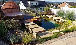 Workshop zur Gartenplanung in Brilon Gartenanlage mit Teich und Gartenbett